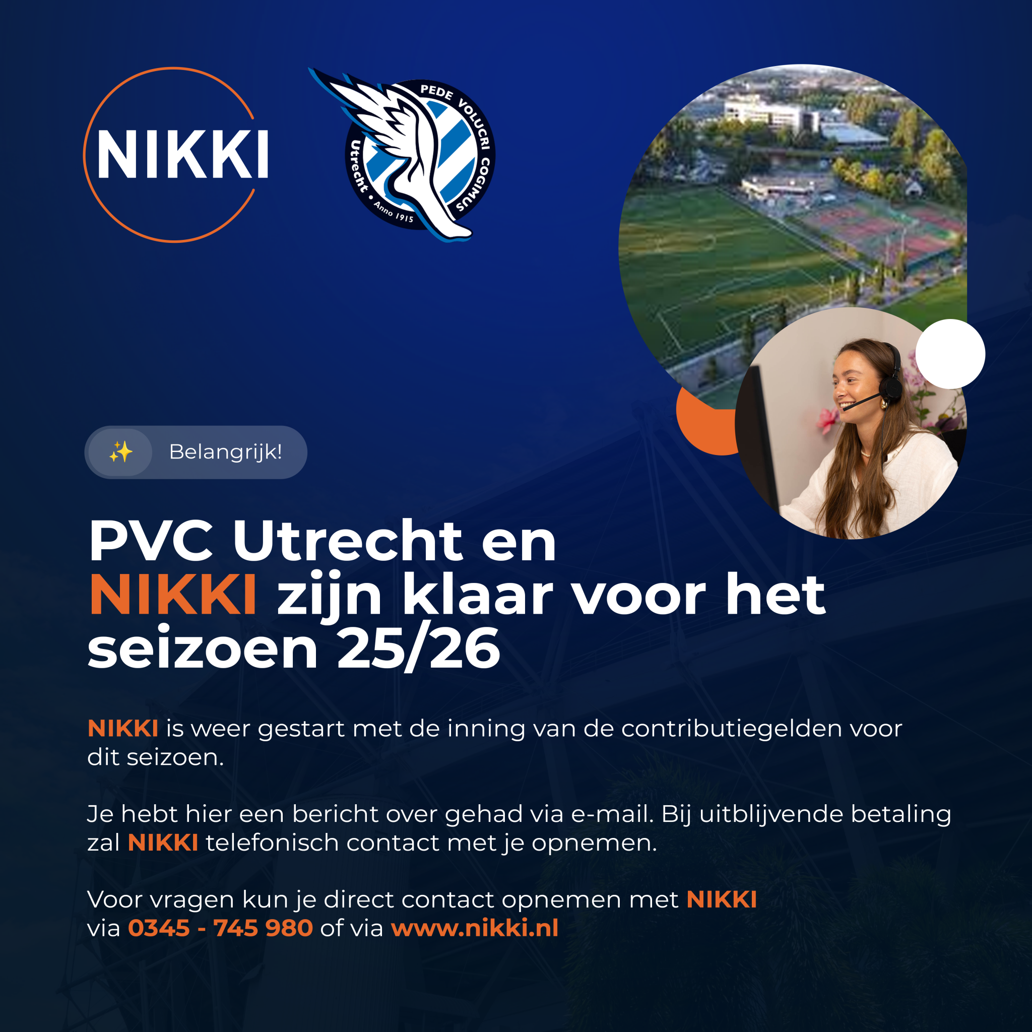 Contributie-inning seizoen 2025/2026 via NIKKI